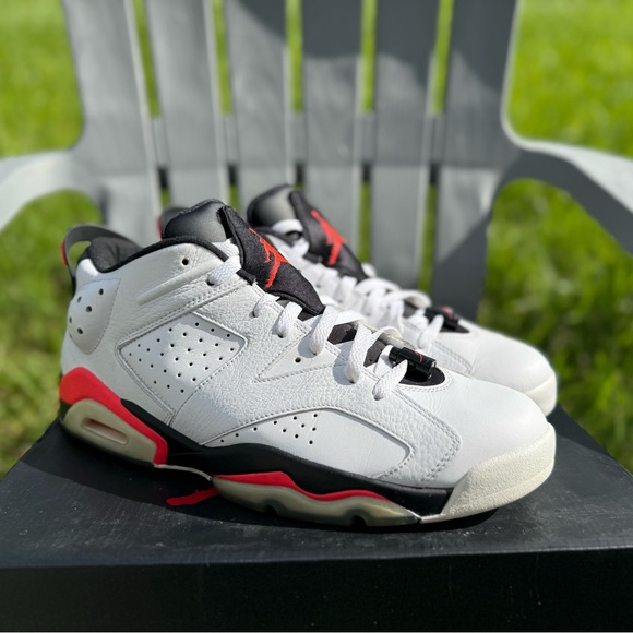Nike Air Jordan Retro 6 Low “Infrared”size 12- White and Red - Picture 1 of 6